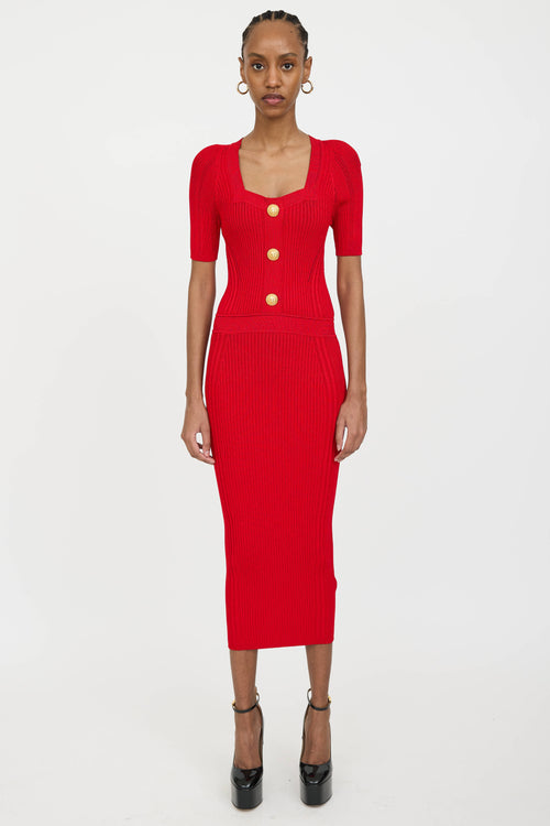 Balmain Knit Square Neck Dress