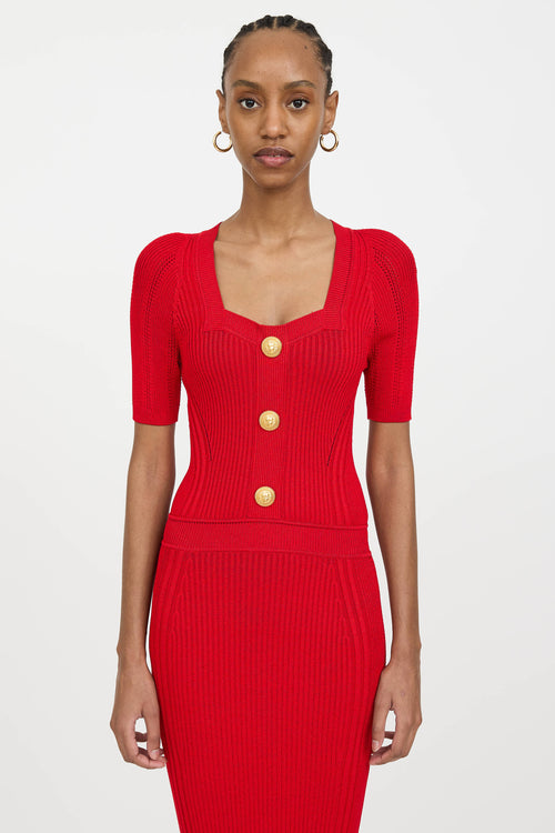 Balmain Knit Square Neck Dress