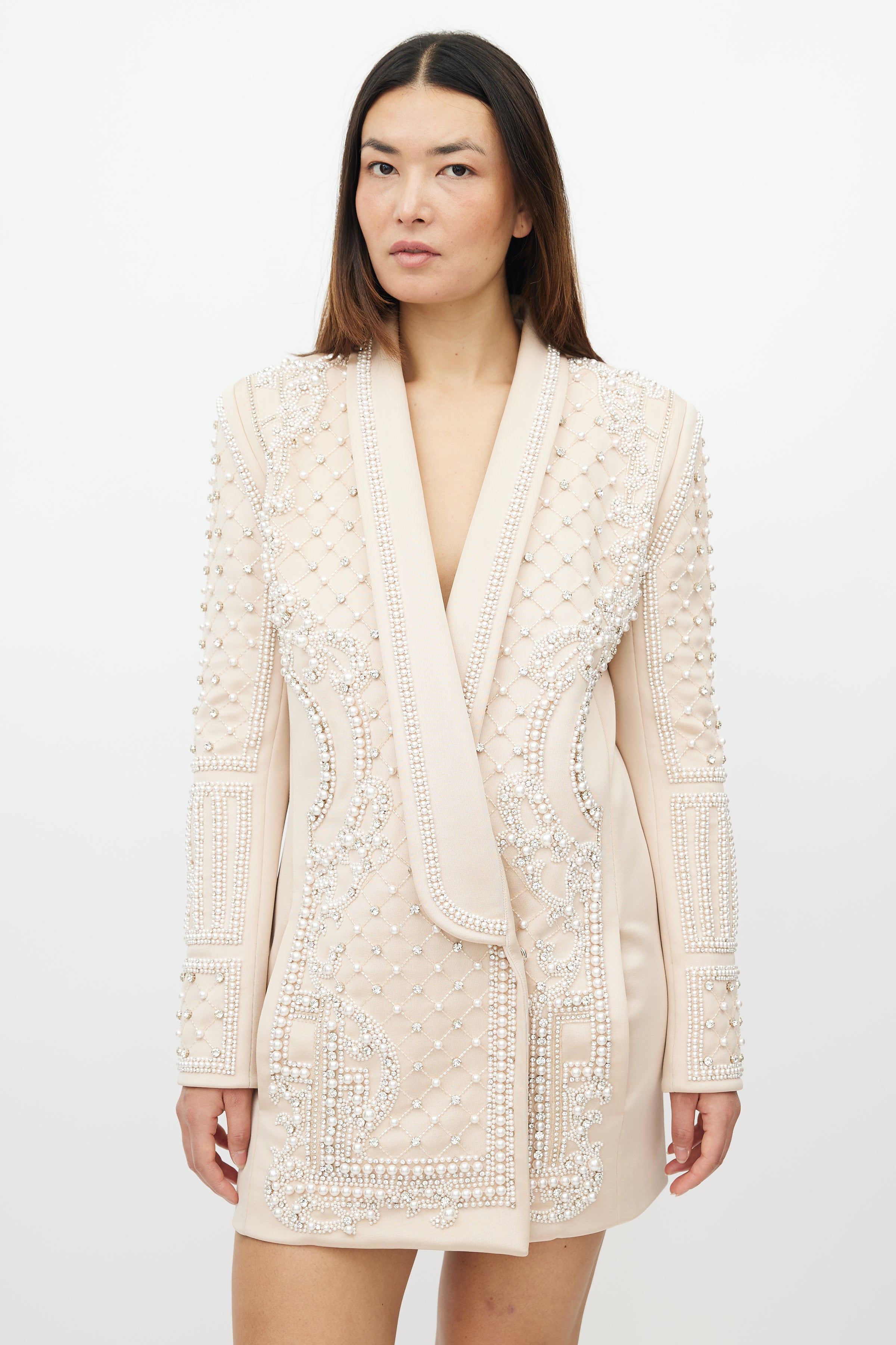 Balmain // Pink Pearl Jewel Blazer Dress – VSP Consignment Balmain // Pink Pearl Jewel Blazer Dress – VSP Consignment