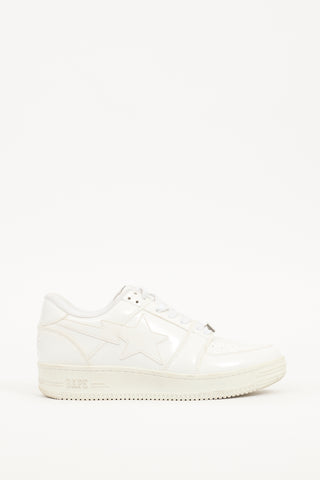 Bape White Patent Leather Bapesta Sneaker