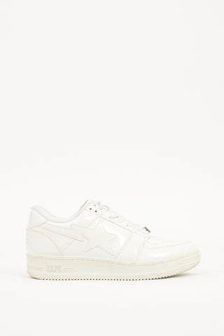 Bape White Patent Leather Bapesta Sneaker