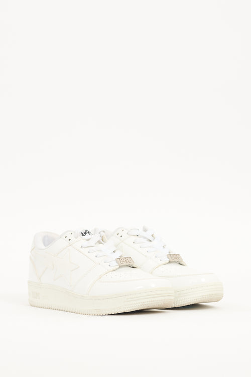 Bape White Patent Leather Bapesta Sneaker