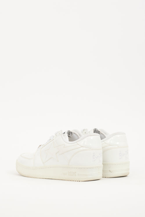 Bape White Patent Leather Bapesta Sneaker