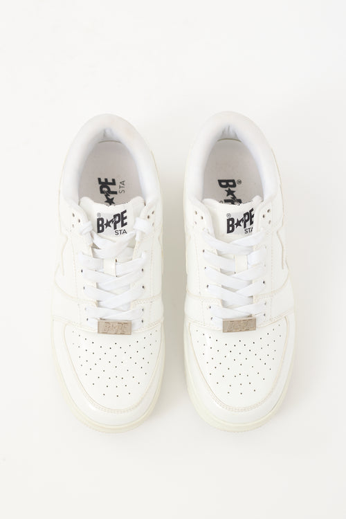 Bape White Patent Leather Bapesta Sneaker