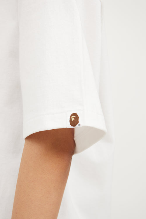 Bape White Kanji Head Short Sleeve Tshirt