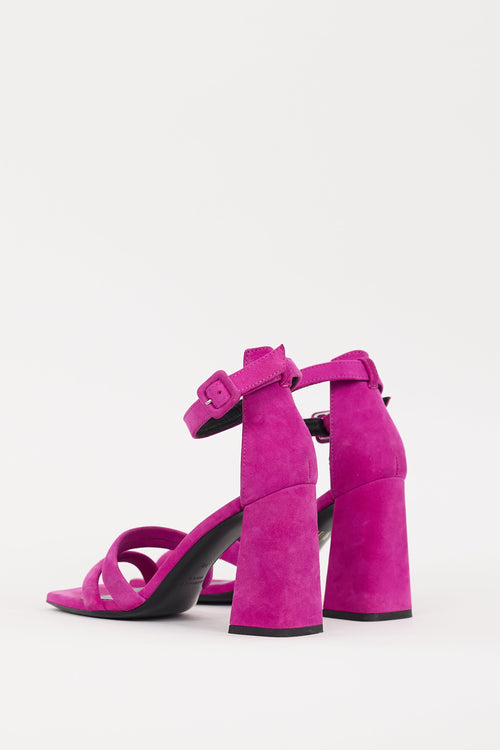 Barbara Bui Purple Suede Strappy Block Heel