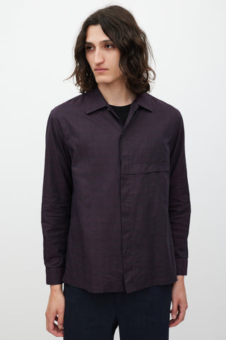 Barena Purple Cotton Folded Shirt