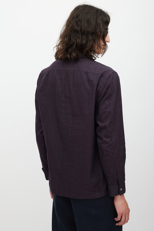 Barena Purple Cotton Folded Shirt