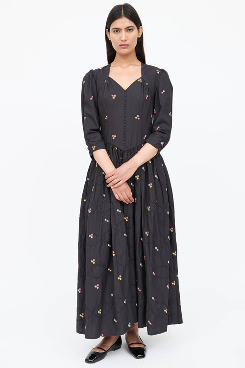 Batsheva Embroidered Floral  Dress