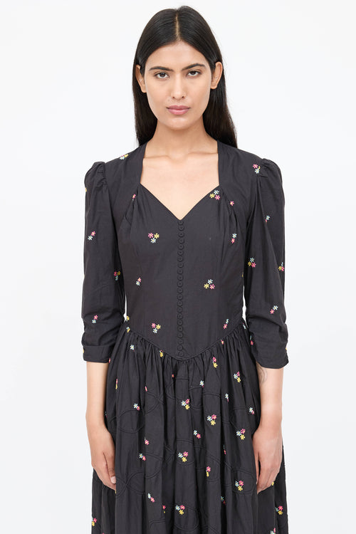 Batsheva Embroidered Floral  Dress