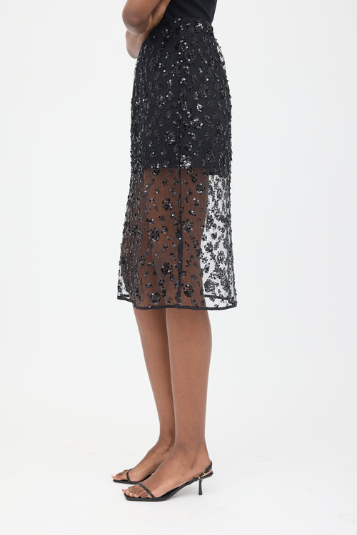 Baum Und Pferdgarten Sheer Mesh Embellished Skirt