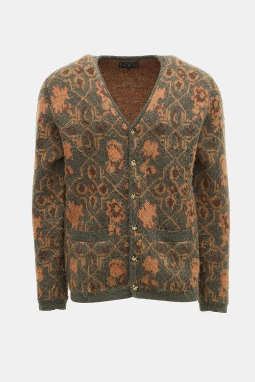 Beams Mohair Patterned Cardigan
