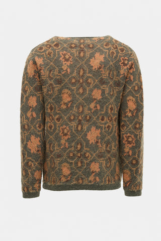 Beams Mohair Patterned Cardigan