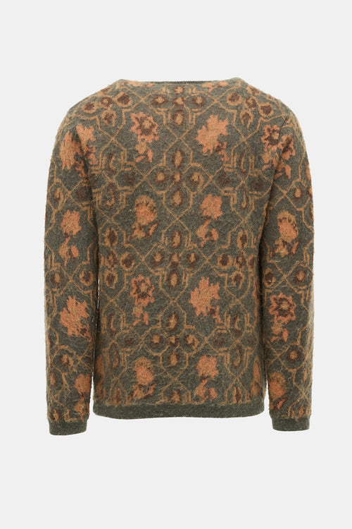 Beams Mohair Patterned Cardigan