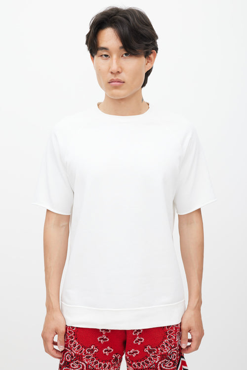 Beams Plus White Short Sleeve Sweatshirt