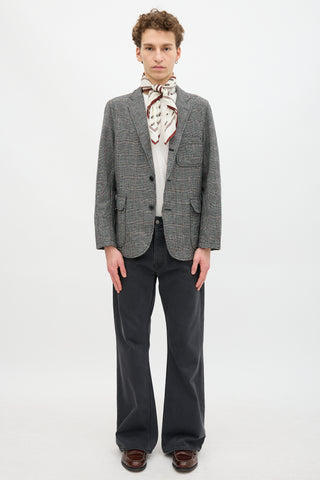 Beams Wool Glen Plaid Blazer