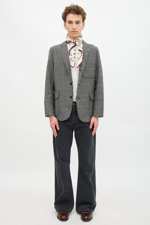 Beams Wool Glen Plaid Blazer