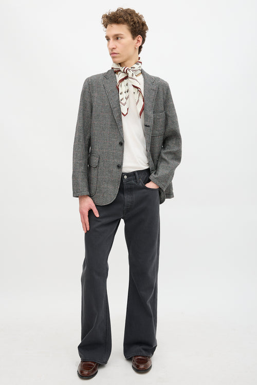 Beams Wool Glen Plaid Blazer