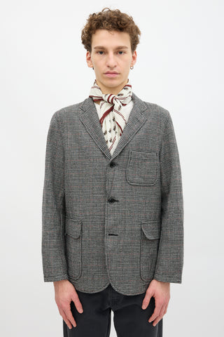 Beams Wool Glen Plaid Blazer