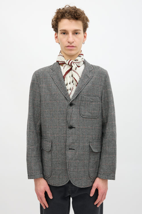 Beams Wool Glen Plaid Blazer