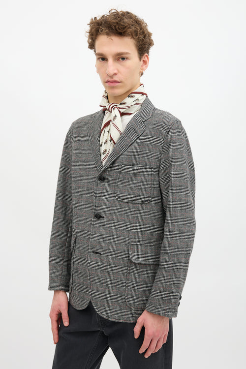 Beams Wool Glen Plaid Blazer