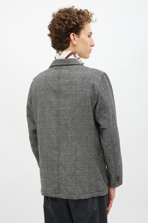 Beams Wool Glen Plaid Blazer