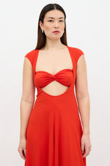 Beaufille Baes Cut Out Midi Dress