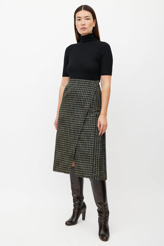 Beaufille Black & Multicolour Kari Plaid Wrap Skirt