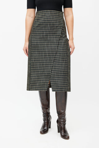 Beaufille Black & Multicolour Kari Plaid Wrap Skirt