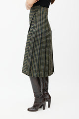 Beaufille Black & Multicolour Kari Plaid Wrap Skirt