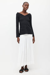 Beaufille Black Bia V-Neck Top