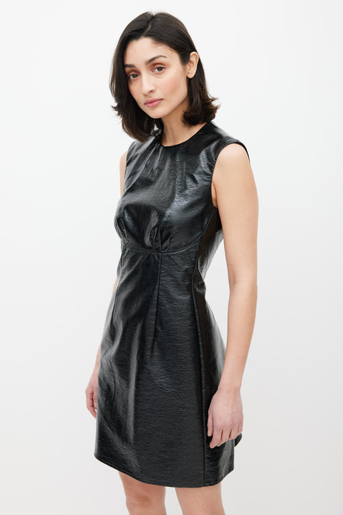 Beaufille Black Faux Leather Galli Mini Dress