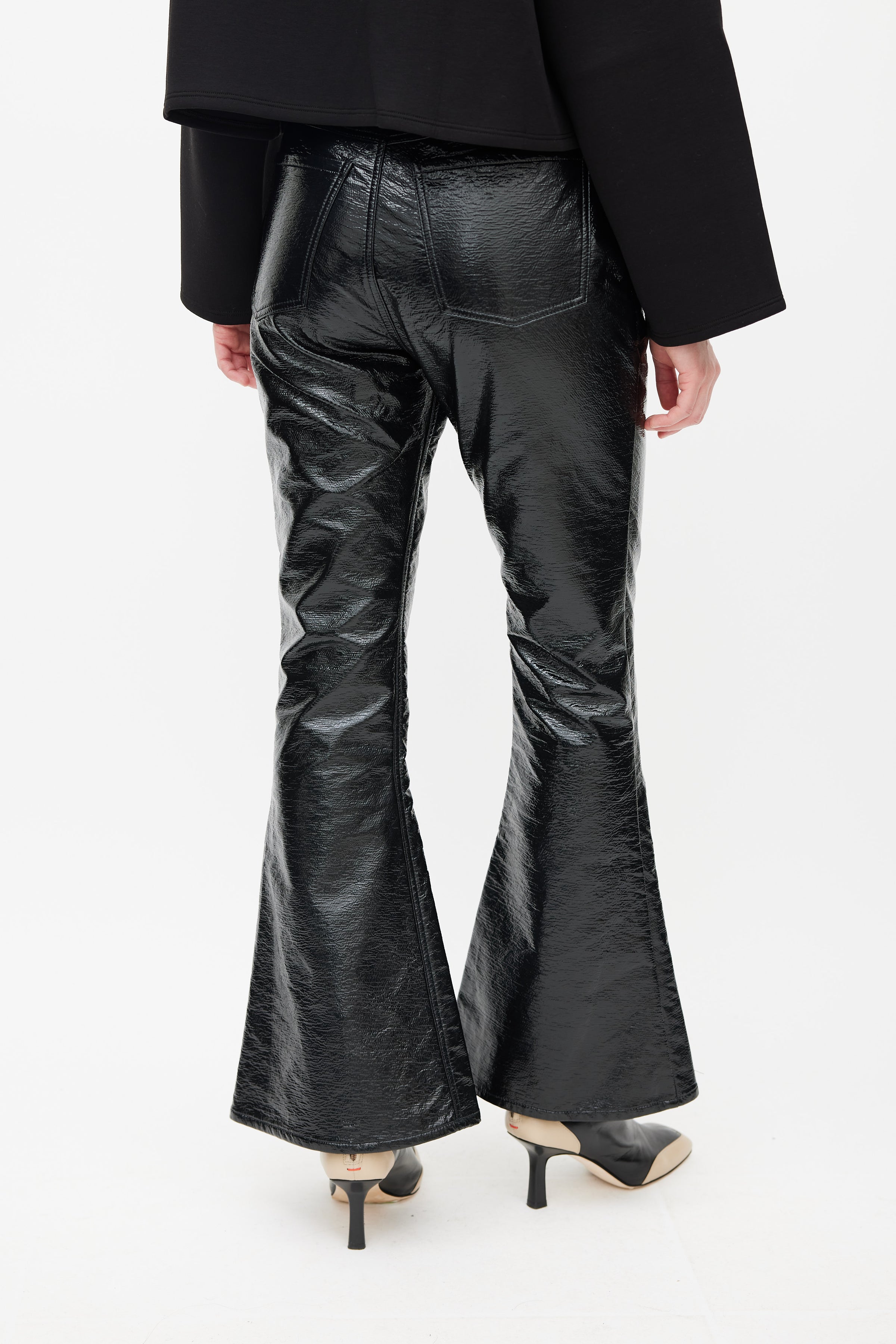 Beaufille // Black Faux Leather Veritas Flared Trouser – VSP Consignment