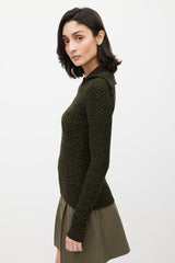 Beaufille Black & Green Chevron Knit Bernini Top