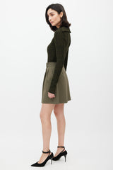Beaufille Black & Green Chevron Knit Bernini Top