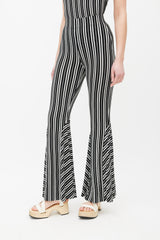 Beaufille Black & White Lamos Stripe Flared Pant