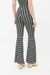 Beaufille Black & White Lamos Stripe Flared Pant
