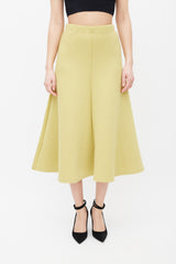 Beaufille Chartreuse Yellow Neoprene Curie Skirt