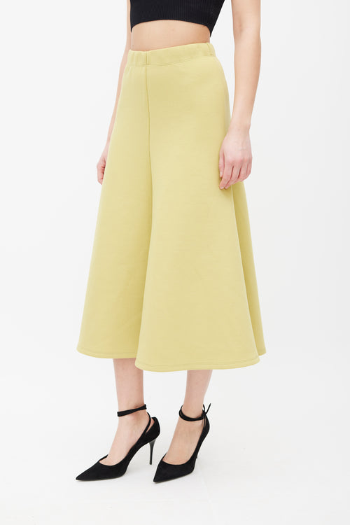 Beaufille Chartreuse Yellow Neoprene Curie Skirt