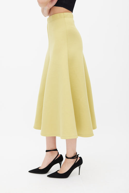 Beaufille Chartreuse Yellow Neoprene Curie Skirt