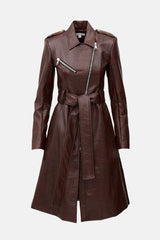 Beaufille Faux Leather Belted Coat