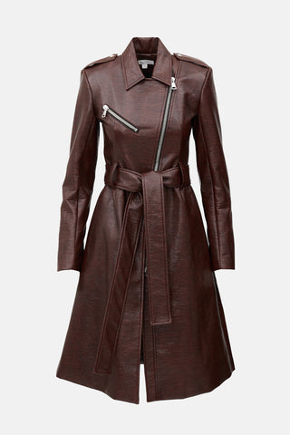 Beaufille Faux Leather Belted Coat