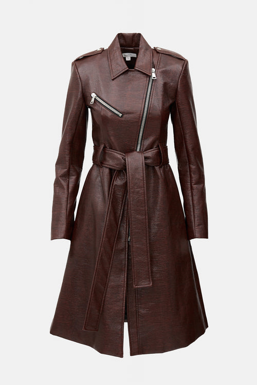 Beaufille Faux Leather Belted Coat