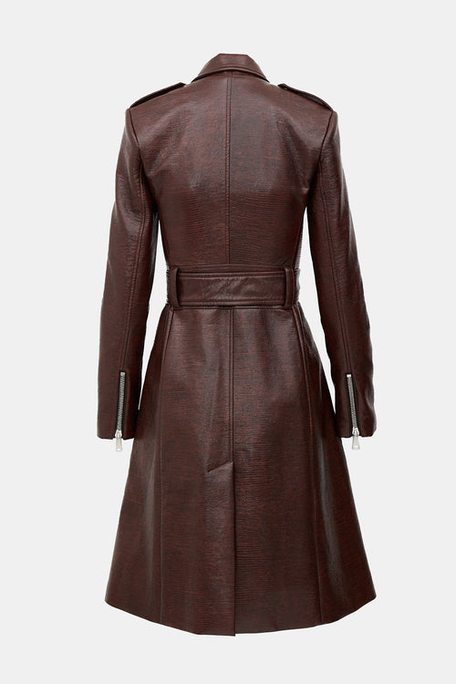 Beaufille Faux Leather Belted Coat