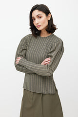 Beaufille Green & Multi Cursa Striped Blouse