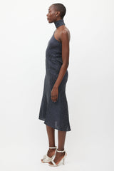 Beaufille Navy & White Hydrus One Shoulder Dress