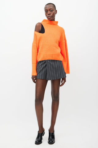 Beaufille Orange Cut Out Knit Sweater