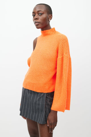 Beaufille Orange Cut Out Knit Sweater