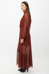 Beaufille Orange Picasso Lace Dress