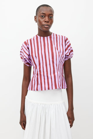 Beaufille Purple & Burgundy Ivey Striped Top